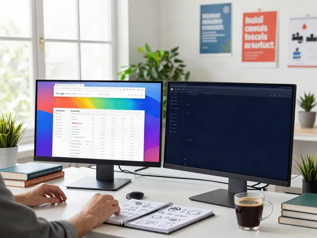 SEO specialist analyzing instant indexing strategies in a vibrant office.