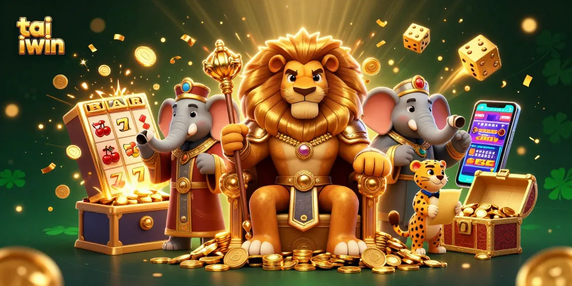 Experience the thrill of tai iwin with vibrant casino characters amidst a jackpot explosion.
