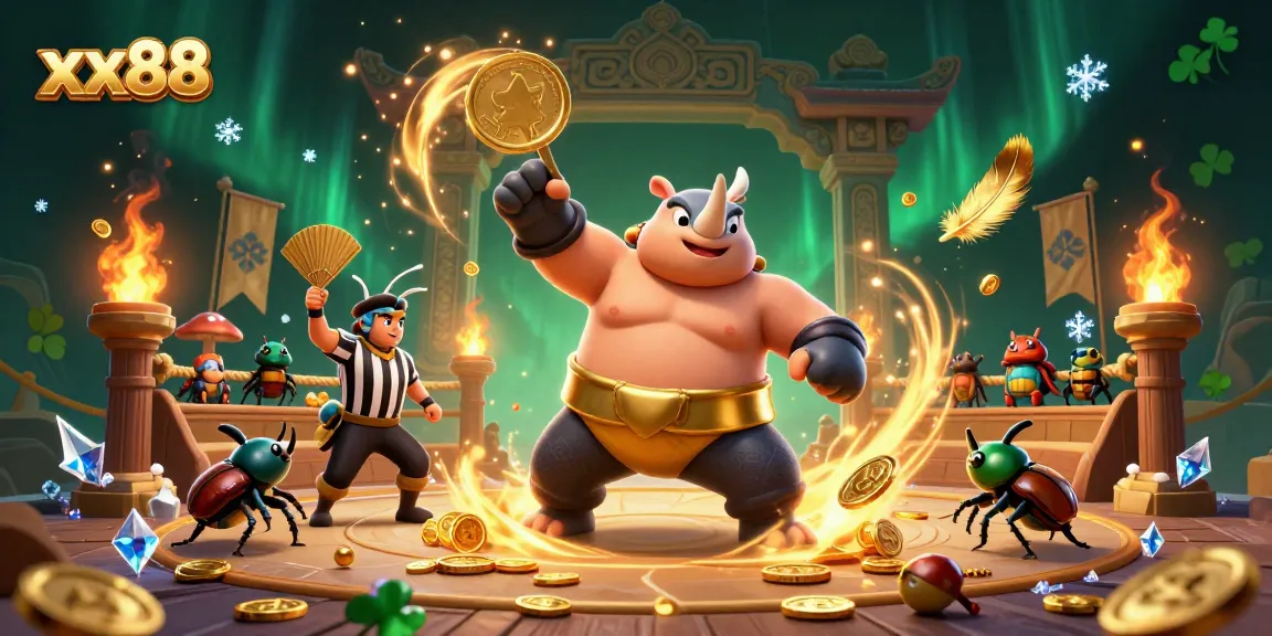 Experience thrilling games at xx88 with a vibrant casino scene featuring exciting characters.