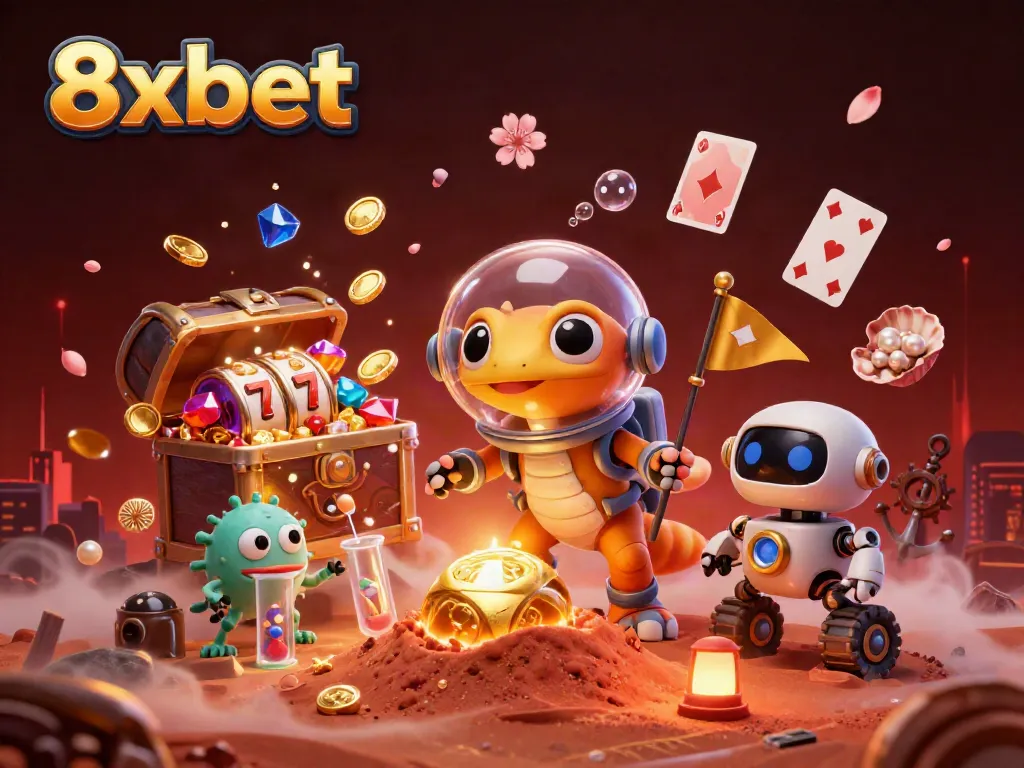 Experience thrilling wins at 8xbet in a vibrant alien casino adventure with Martian gecko and treasures