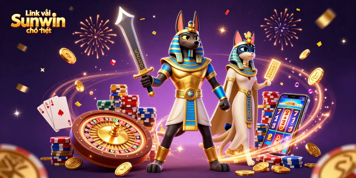 Experience exciting games at Link vào Sunwin chính thức with Anubis and Bastet in a vibrant casino scene.