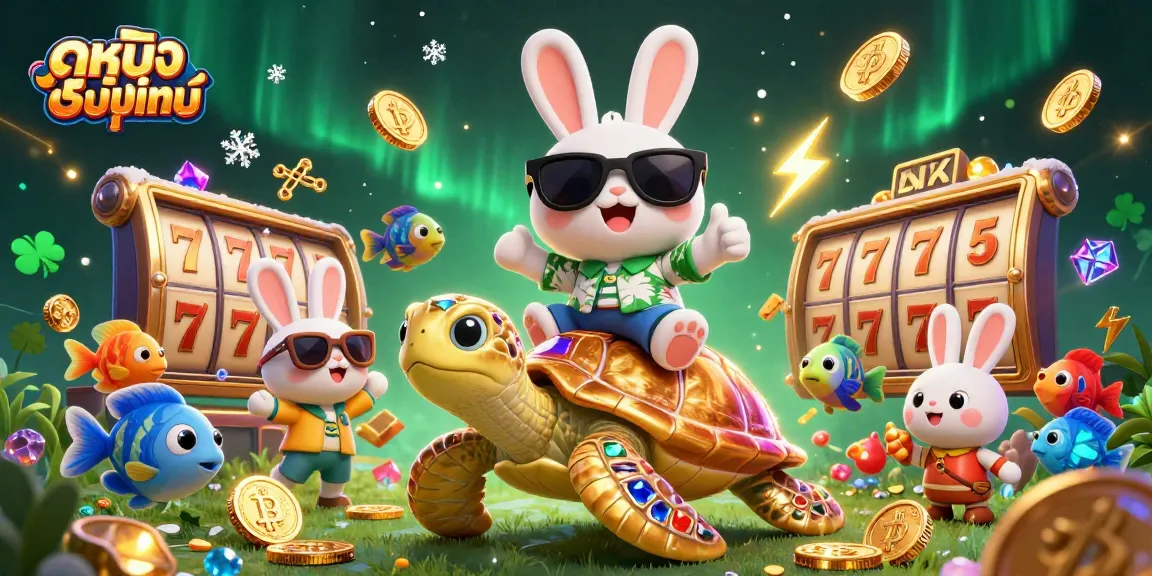 Experience ดูหนังออนไลน์ with a fun-filled gambling scene showcasing slot machines and lucky charms.