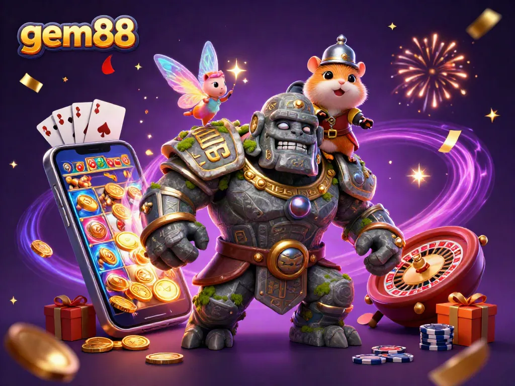 Experience excitement at gem88 with a vibrant scene of magical casino adventure.