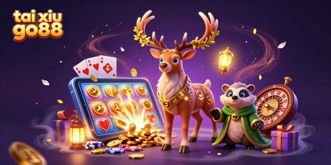 Engage in the thrilling world of tai xiu go88 with a vibrant 3D casino illustration featuring dynamic game elements.