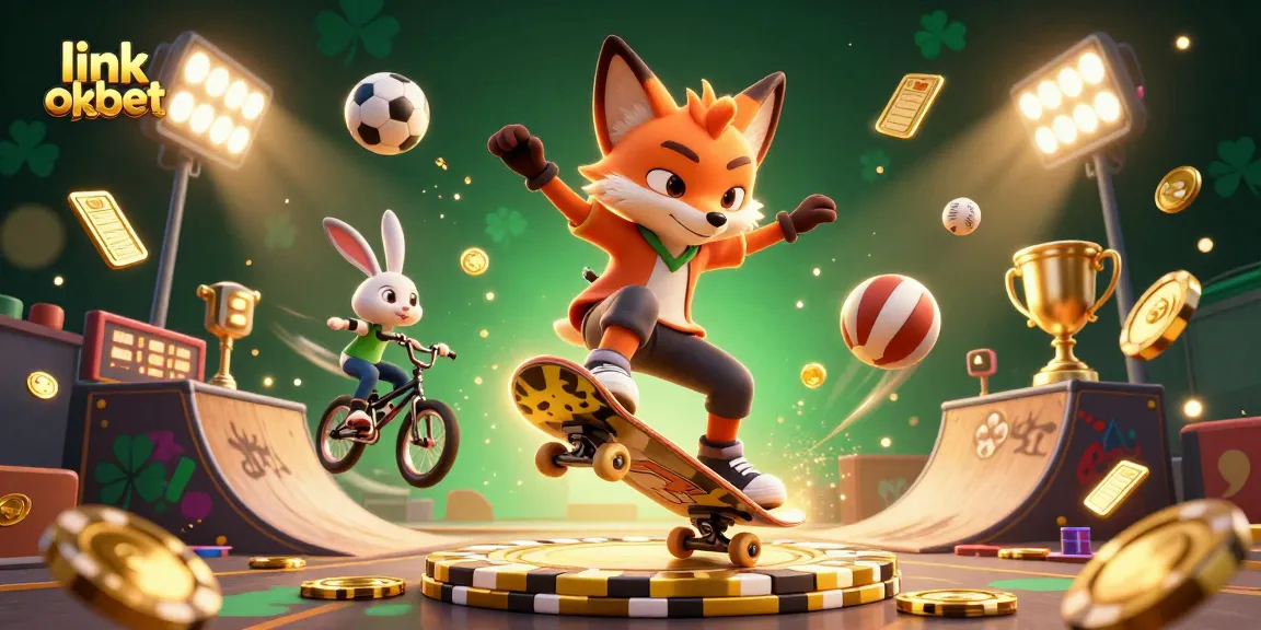 Link oxbet showcases a vibrant 3D illustration with gaming action, featuring dynamic characters and casino-themed elements