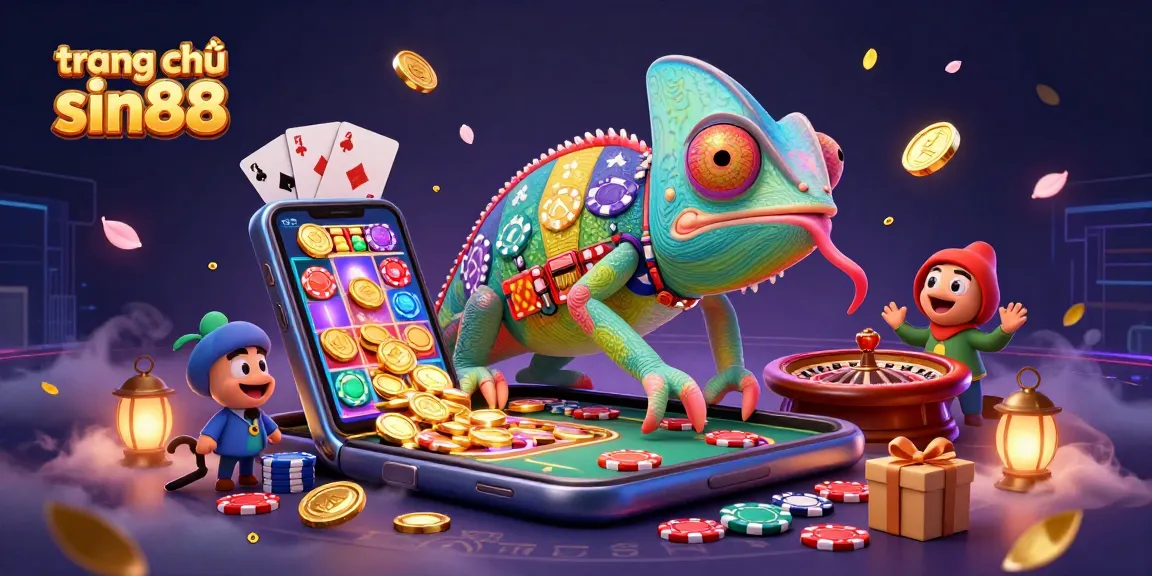 Engage with endless fun at trang chủ sin88 as the lively chameleon owner thrives among captivating casino elements.