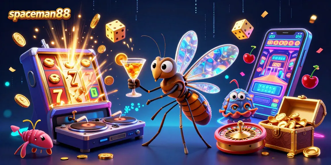 Experience high-stakes gameplay with spaceman88's vibrant casino-themed illustration featuring exciting elements.