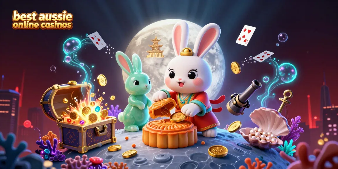 Discover the best Aussie online casinos with a vibrant illustration showcasing engaging games and characters.