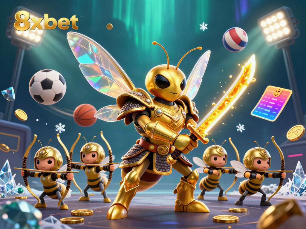 Engage in thrilling sports betting experiences with 8xbet through a dynamic 3D illustration.