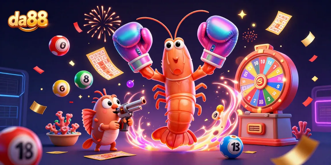 Engage in thrilling lottery action with da88: a vibrant scene of colorful game elements.