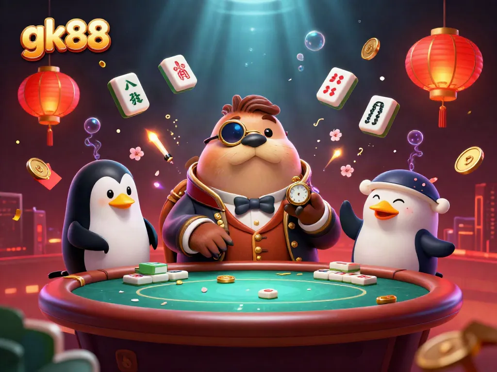 Engage in an exciting underwater poker game at gk88 with a lively walrus and a clever dealer.