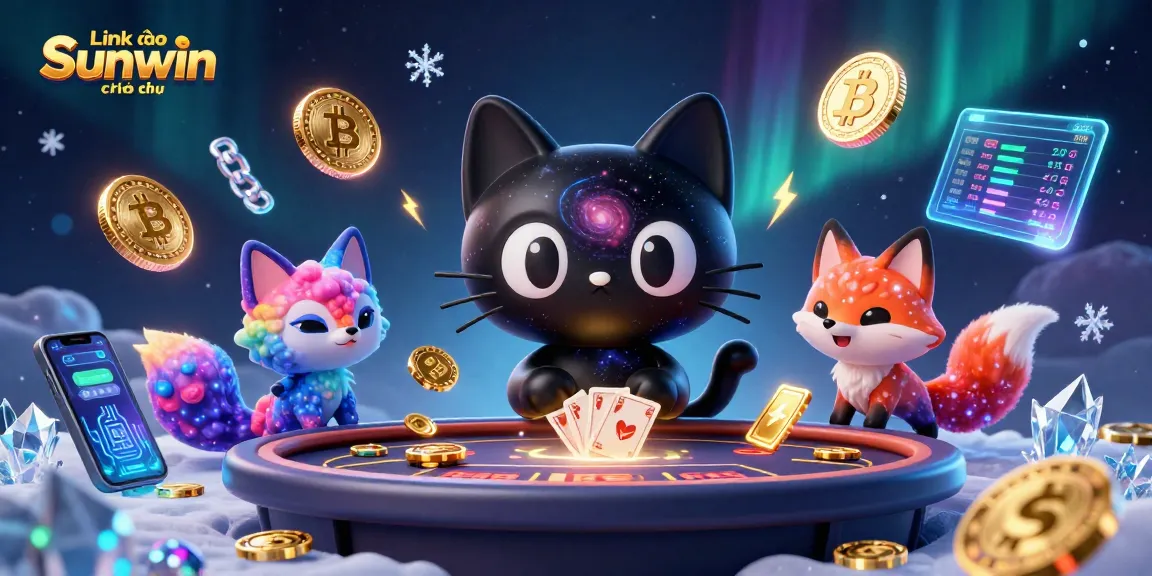 Join the excitement at Link vào Sunwin chính thức with a vibrant cosmic casino scene filled with crypto elements.
